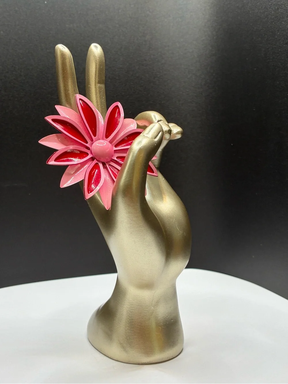 Layered Pink Floral Petal Brooch — Women's Jewelry Accent